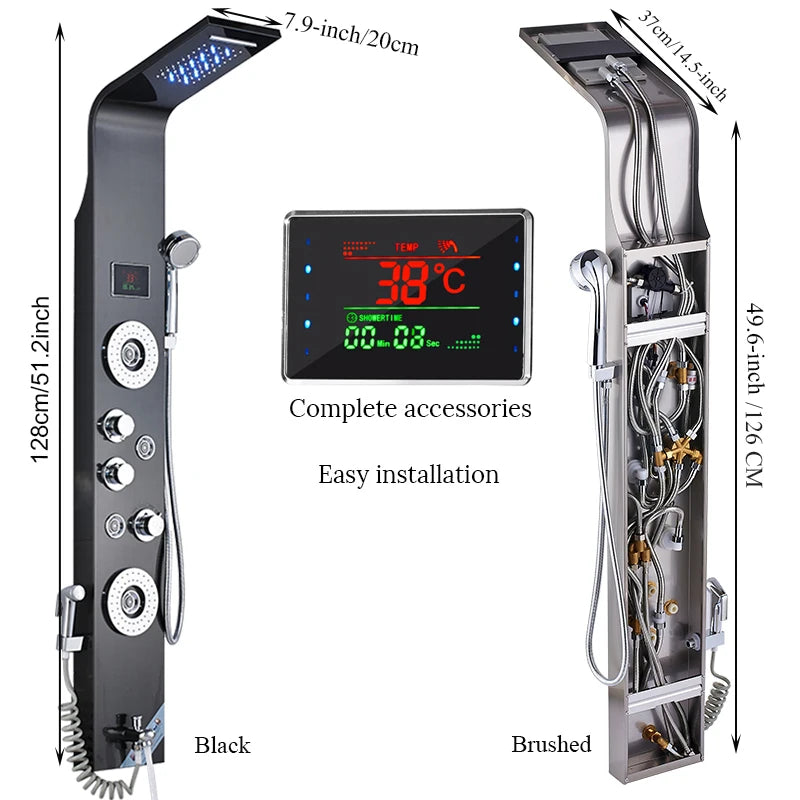 Shower Panel LED Rainfall Waterfall