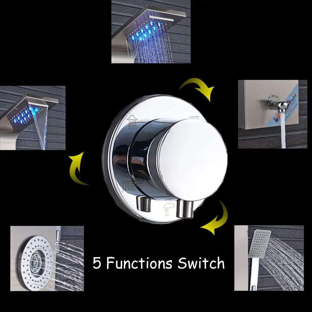 Shower Panel LED Rainfall Waterfall