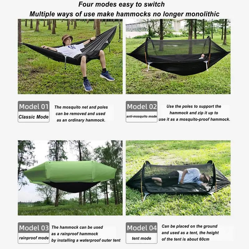 2 Person Outdoor Camping Hammock 2.7x1.4m Lightweight Hanging Mosquito Net