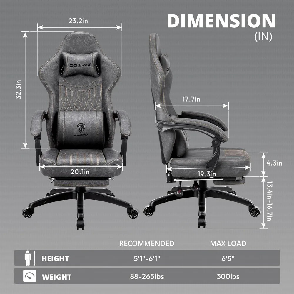 Leather Gamer Chair Ergonomic