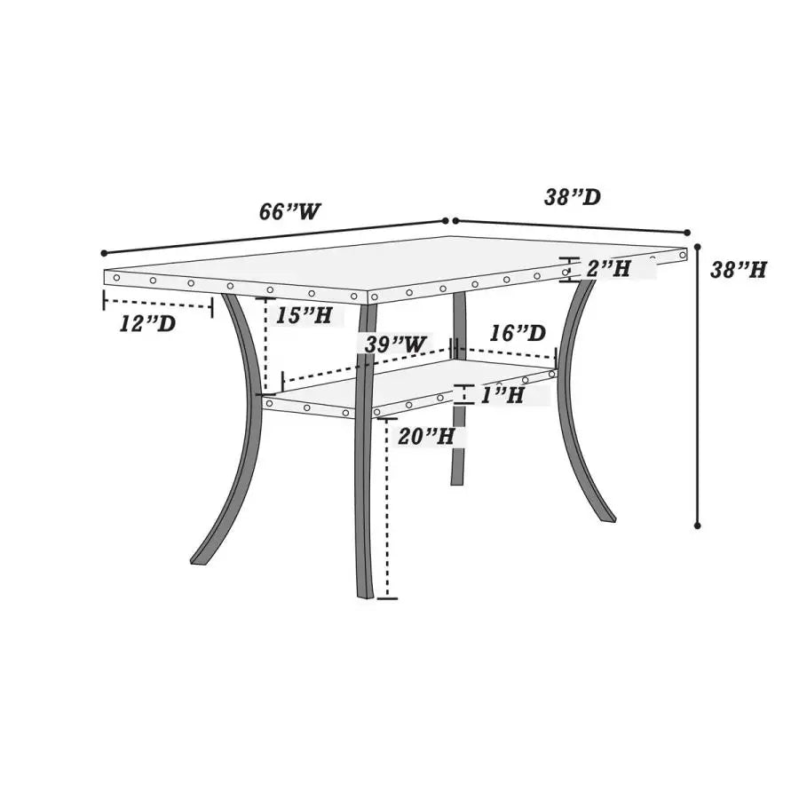 Rectangle Top Dining Table 6x High Chairs