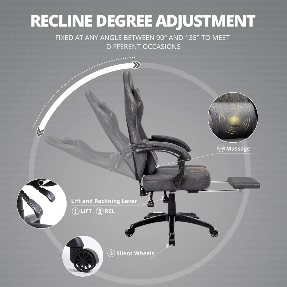 Leather Gamer Chair Ergonomic