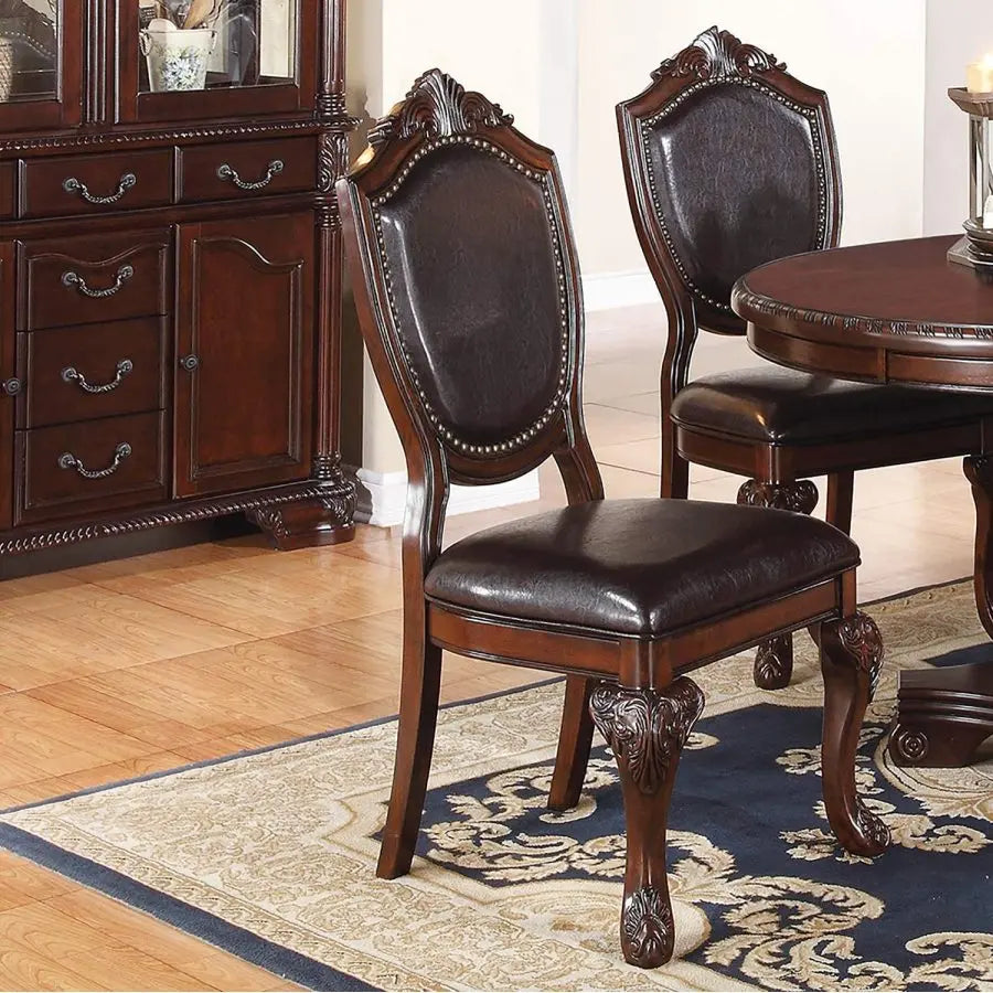 Classic Dining Table & 4x Side Upholstered Chairs