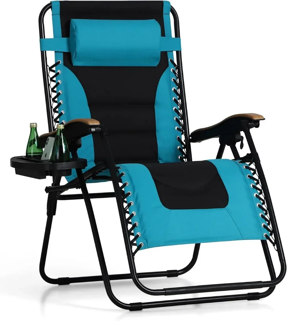 Oversized Padded Zero Gravity Chair with Cup Holder