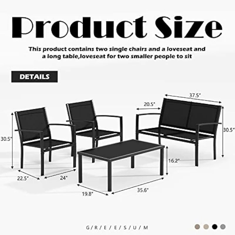 Greesum 4 Piece Patio Furniture Set