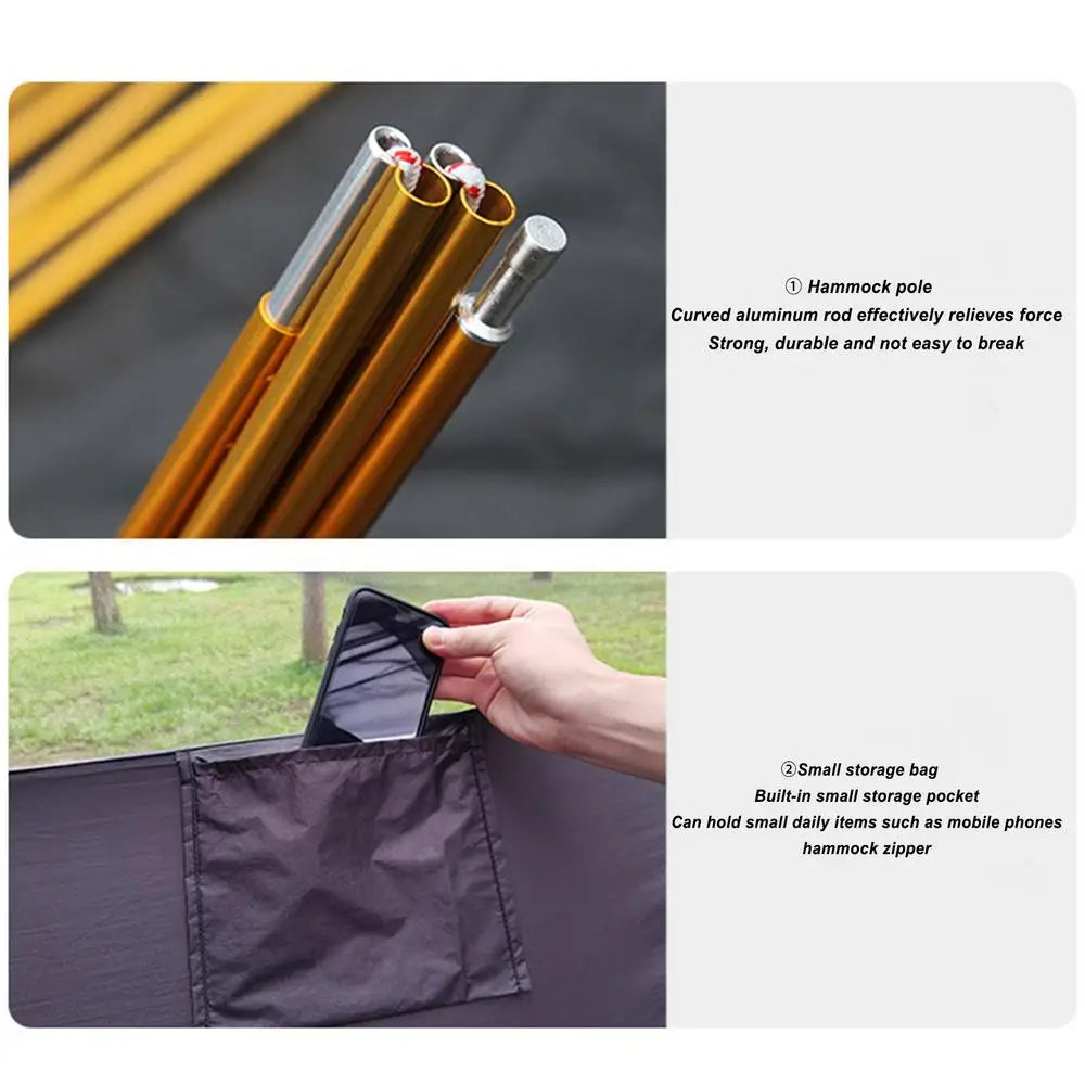 2 Person Outdoor Camping Hammock 2.7x1.4m Lightweight Hanging Mosquito Net