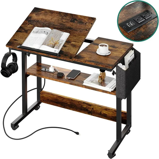 Portable Laptop Table with Charging Station