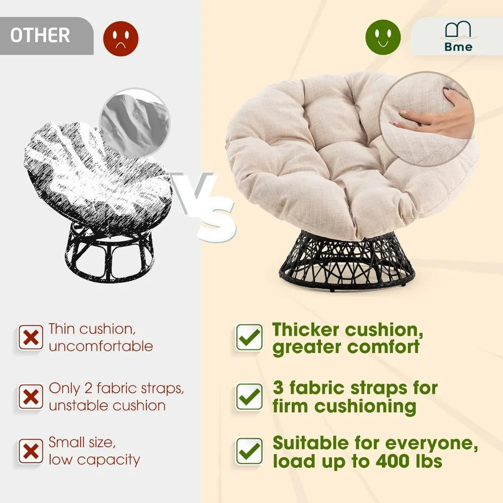 Ergonomic Wicker Papasan Chair