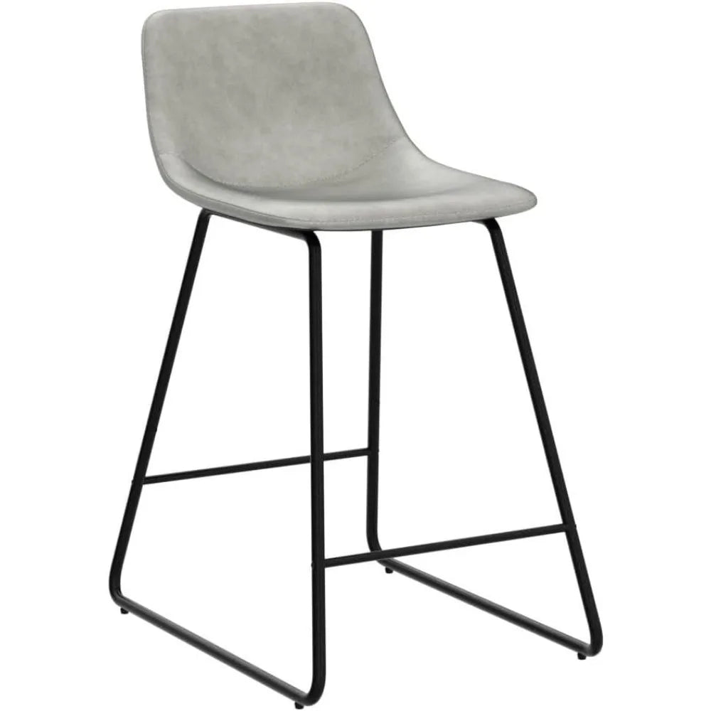 Modern Counter Height Stools with Back and Metal Legs, Set of 4