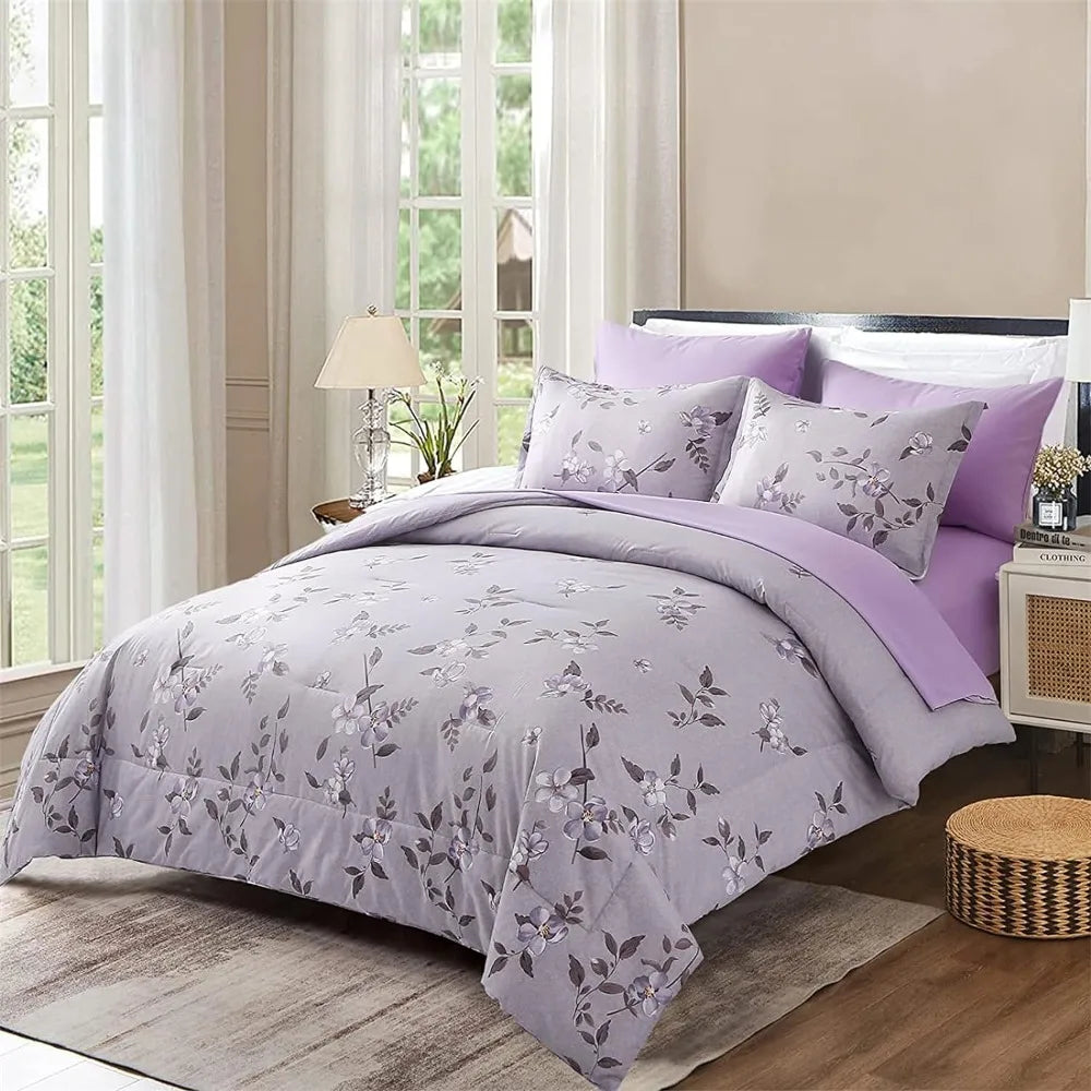 Queen Bed Set in A Bag Purple