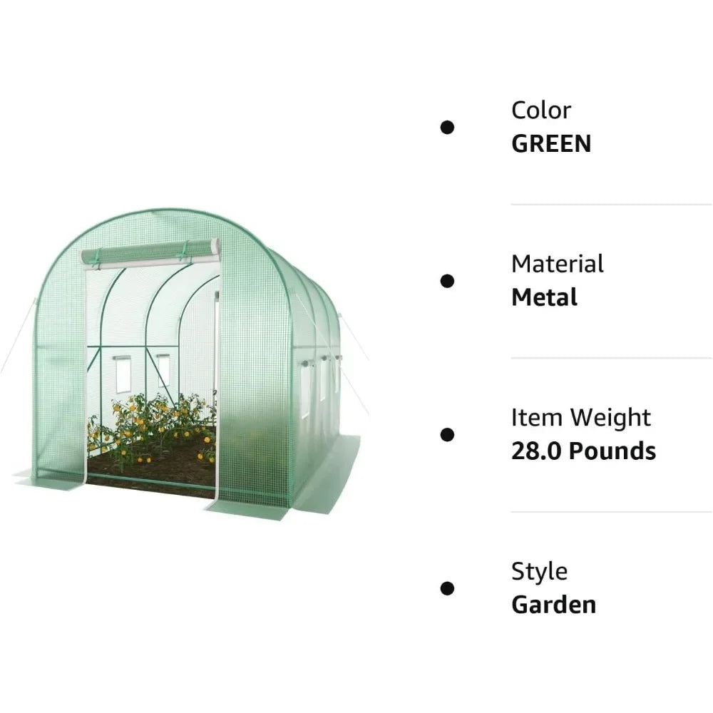 Greenhouse Upgraded Green House with Dual Zippered Screen Door and Reinforced Frame