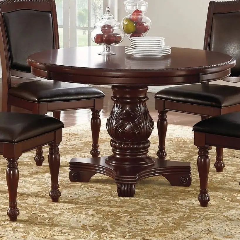 Classic Dining Table & 4x Side Upholstered Chairs